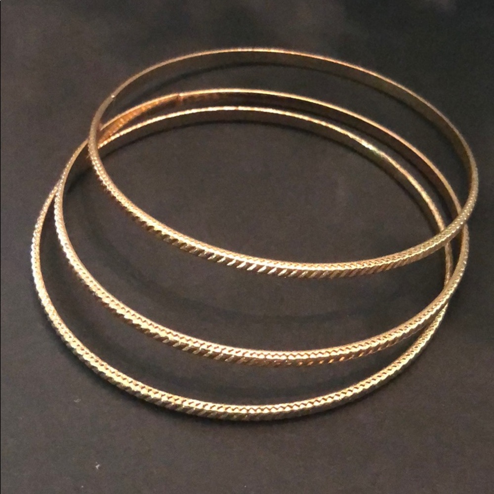 3-stack gold plated bangles